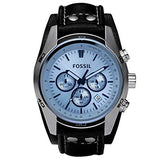  Shop Authentic Fossil Coachman Chronograph Blue Dial Black Leather Strap Watch for Men - CH2564 - Luxxuri