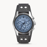  Shop Authentic Fossil Coachman Chronograph Blue Dial Black Leather Strap Watch for Men - CH2564 - Luxxuri