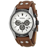  Shop Authentic Fossil Coachman Chronograph White Dial Brown Leather Strap Watch for Men - CH2890 - Luxxuri