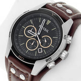  Shop Authentic Fossil Coachman Chronograph Black Dial Brown Leather Strap Watch for Men - CH2891 - Luxxuri