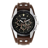  Shop Authentic Fossil Coachman Chronograph Black Dial Brown Leather Strap Watch for Men - CH2891 - Luxxuri