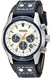  Shop Authentic Fossil Coachman Chronograph White Dial Blue Leather Strap Watch for Men - CH3051 - Luxxuri