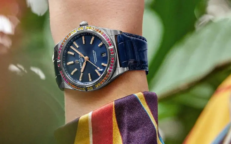  Shop Authentic Breitling Chronomat Automatic 36 South Sea Blue Dial Blue Leather Strap Watch for Women - A10380611C1P1 - Luxxuri