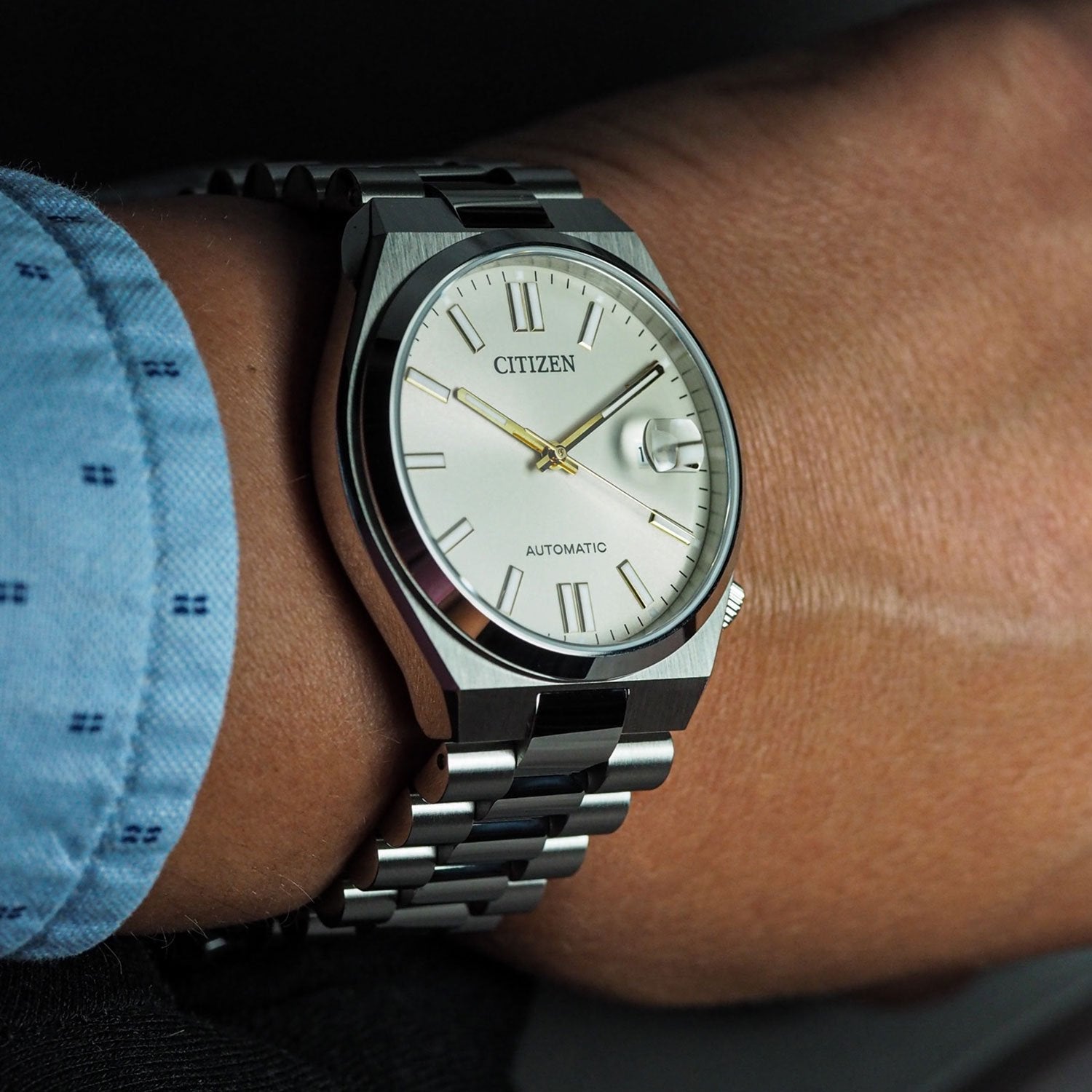  Shop Authentic Citizen Tsuyosa Automatic Oatmeal White Dial Silver Steel Strap Watch For Men - NJ0151-88W - Luxxuri