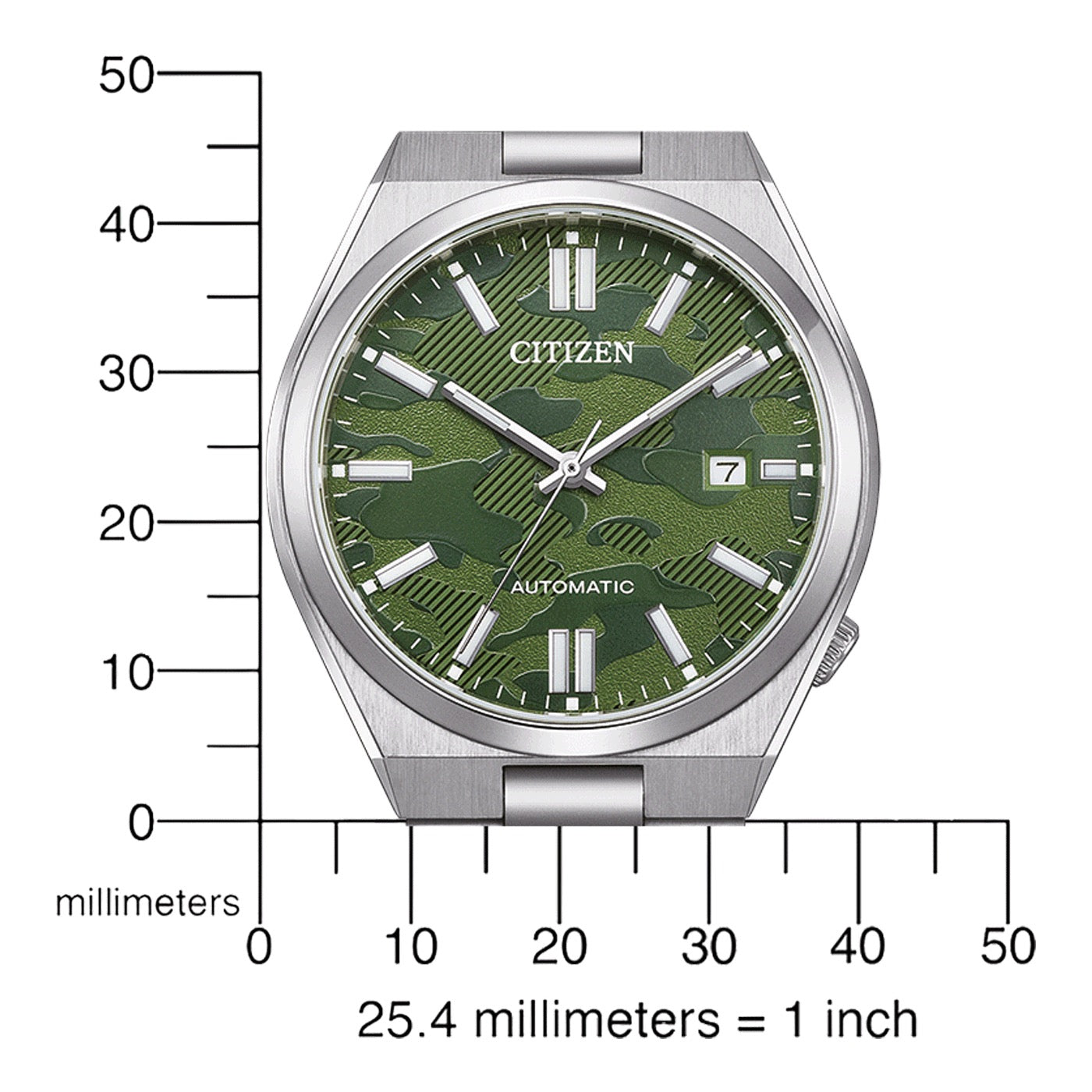  Shop Authentic Citizen Tsuyosa Automatic Camouflage Green Dial Silver Steel Strap Watch For Men - NJ0159-86X - Luxxuri