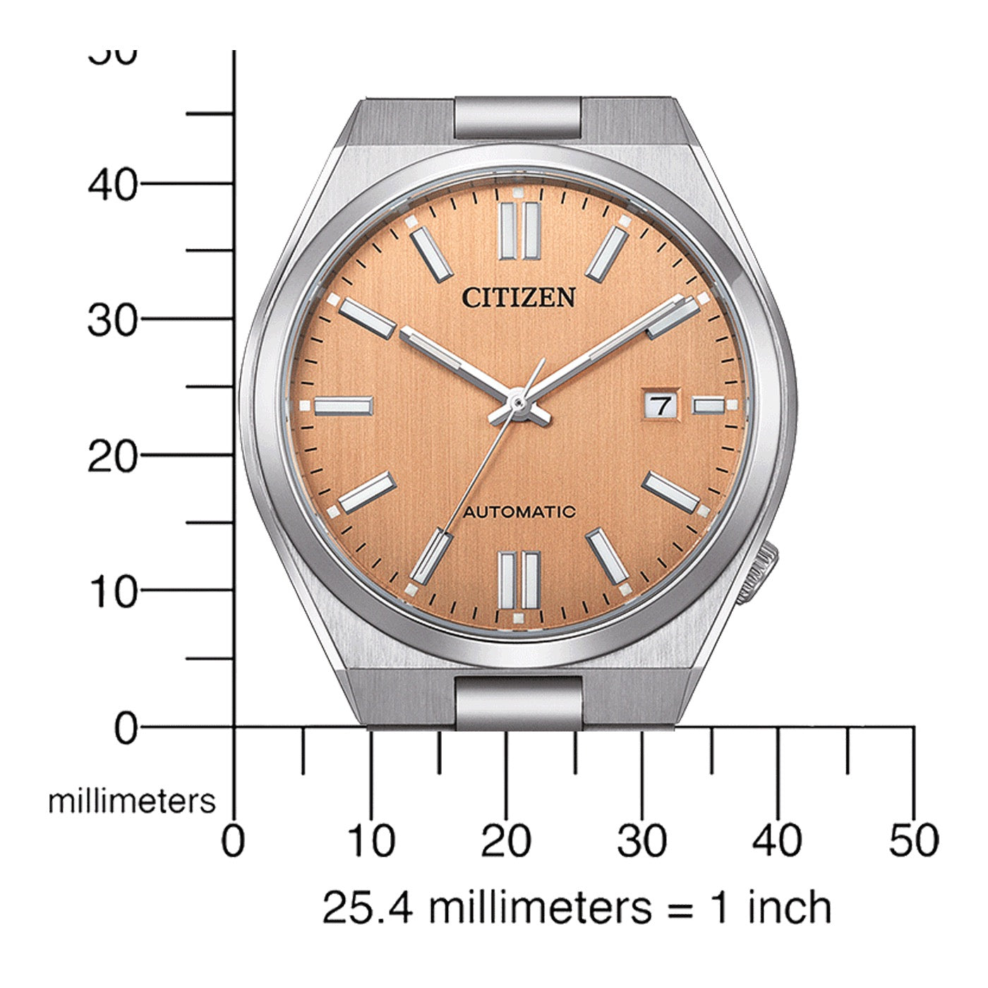  Shop Authentic Citizen Tsuyosa Automatic Salmon Orange Dial Silver Steel Strap Watch For Men - NJ0159-86Z - Luxxuri