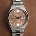 Citizen x Pantone Automatic Warm Sand Dial Silver Steel Strap Watch For Men - NJ0158-89Y