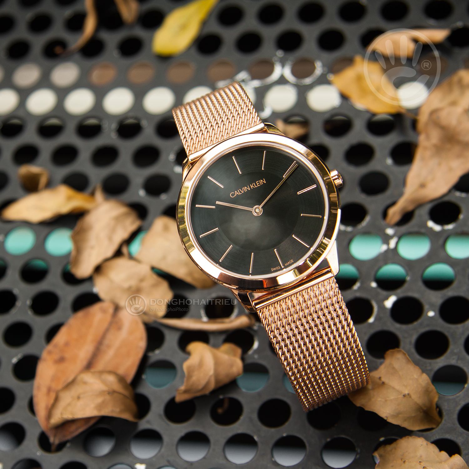 Shop Authentic Calvin Klein Minimal Black Dial Rose Gold Mesh Bracelet Watch for Women - K3M2262Y - Luxxuri