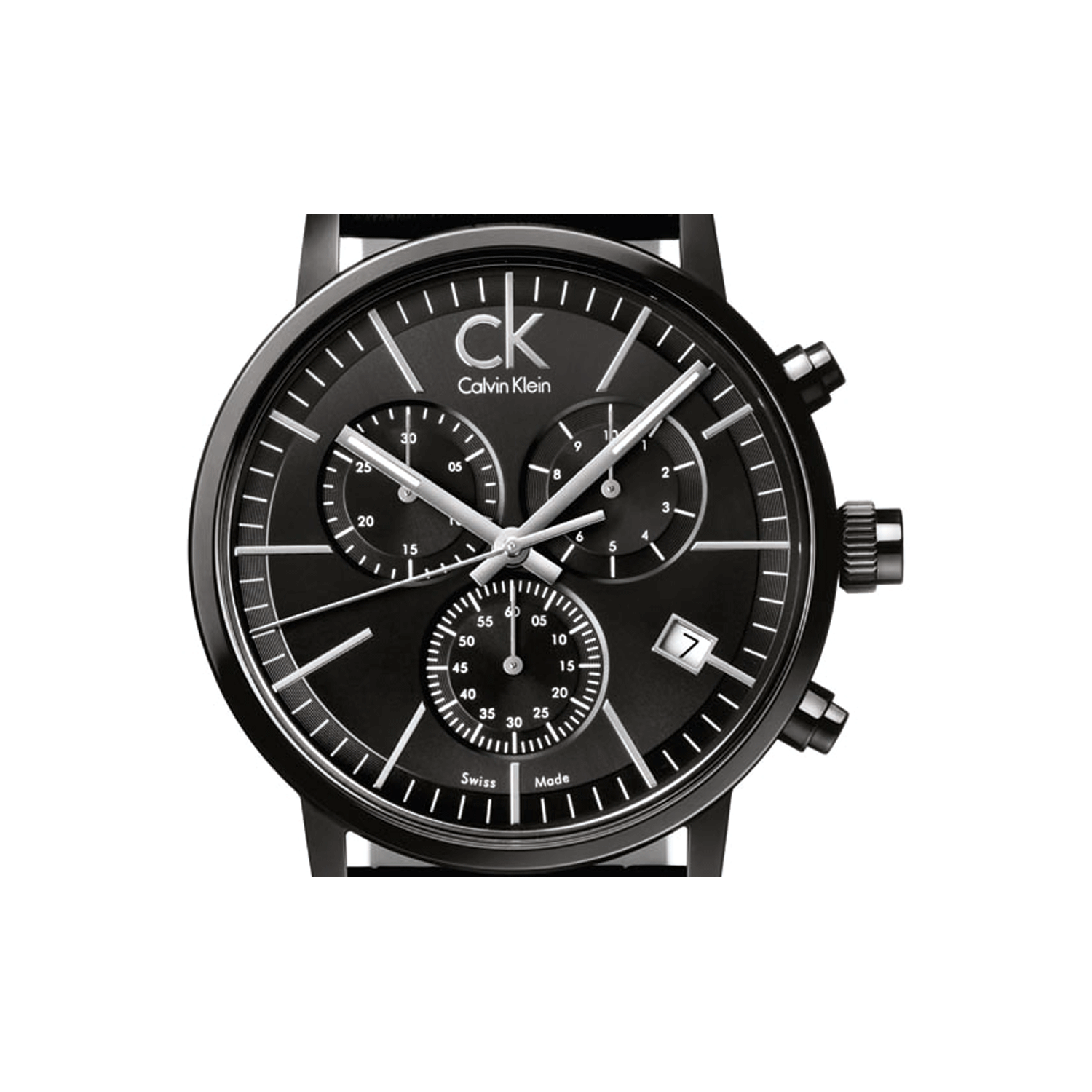  Shop Authentic Calvin Klein Post Minimal Chronograph Black Dial Black Leather Strap Watch for Men - K7627401 - Luxxuri