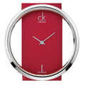  Shop Authentic Calvin Klein Glam Transparent Dial Red Leather Strap Watch for Women - K9423144 - Luxxuri
