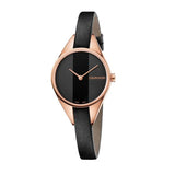  Shop Authentic Calvin Klein Rebel Black Dial Black Leather Strap Watch for Women - K8P236C1 - Luxxuri