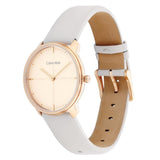  Shop Authentic Calvin Klein City Silver Dial White Leather Strap Watch for Women - K2G236X6 - Luxxuri