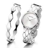  Shop Authentic Calvin Klein Snake Silver Dial Silver Steel Strap Watch For Women - K6E23146 - Luxxuri