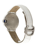  Shop Authentic Cartier Ballon Bleu De Cartier Silver Dial White Leather Strap Watch for Women - W6920086 - Luxxuri
