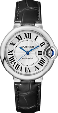  Shop Authentic Cartier Ballon Bleu de Cartier Silver Dial Black Leather Strap Watch for Men - WSBB0026 - Luxxuri