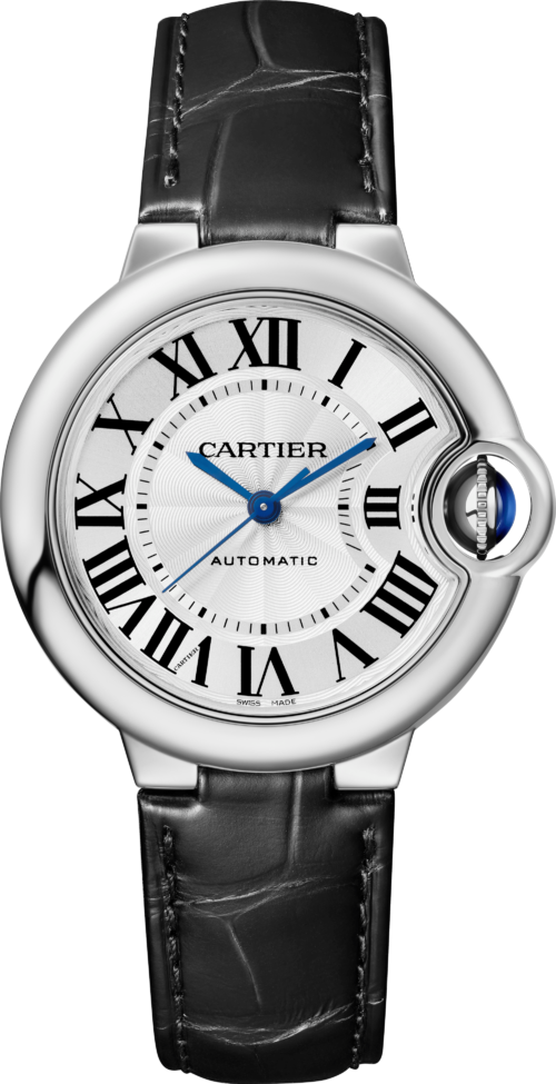  Shop Authentic Cartier Ballon Bleu de Cartier Silver Dial Black Leather Strap Watch for Men - WSBB0026 - Luxxuri