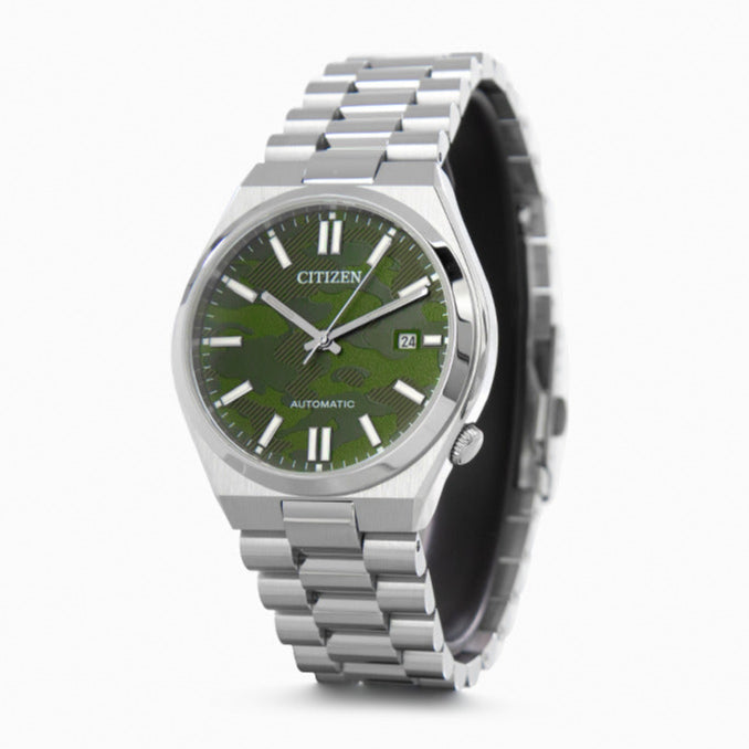  Shop Authentic Citizen Tsuyosa Automatic Camouflage Green Dial Silver Steel Strap Watch For Men - NJ0159-86X - Luxxuri
