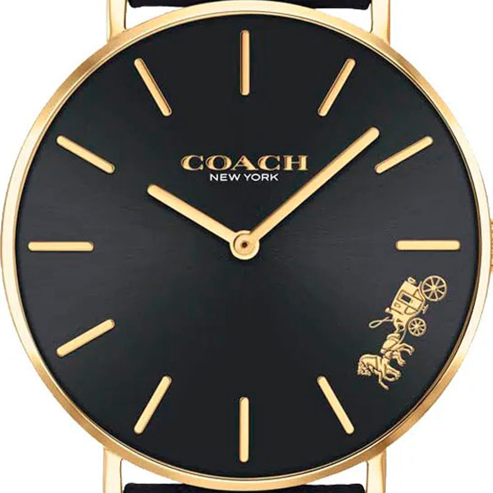  Shop Authentic Coach Perry Black Dial Black Leather Strap Watch for Women - 14503333 - Luxxuri