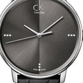  Shop Authentic Calvin Klein Accent Black Dial Black Leather Strap Watch for Men - K2Y2X1CU - Luxxuri