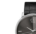  Shop Authentic Calvin Klein Accent Black Dial Black Leather Strap Watch for Men - K2Y2X1CU - Luxxuri