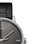  Shop Authentic Calvin Klein Accent Black Dial Black Leather Strap Watch for Men - K2Y2X1CU - Luxxuri