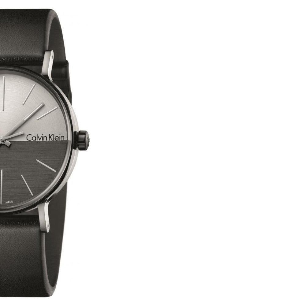  Shop Authentic Calvin Klein Boost White Black Dial Black Leather Strap Watch for Men - K7Y21CCX - Luxxuri