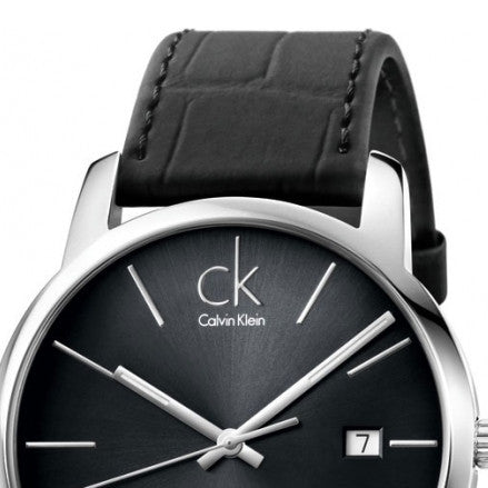  Shop Authentic Calvin Klein City Quartz Black Dial Black Leather Strap Watch for Men - K2G2G1C3 - Luxxuri
