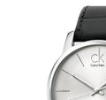  Shop Authentic Calvin Klein City Date Silver Dial Black Leather Strap Watch for Men - K2G2G1C6 - Luxxuri