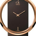  Shop Authentic Calvin Klein Glam Transparent Dial Brown Leather Strap Watch for Women - K9423303 - Luxxuri