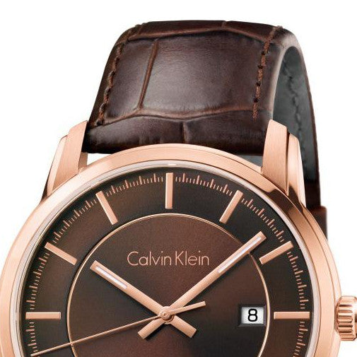  Shop Authentic Calvin Klein Infinity Brown Dial Brown Leather Strap Watch for Men - K5S346GK - Luxxuri