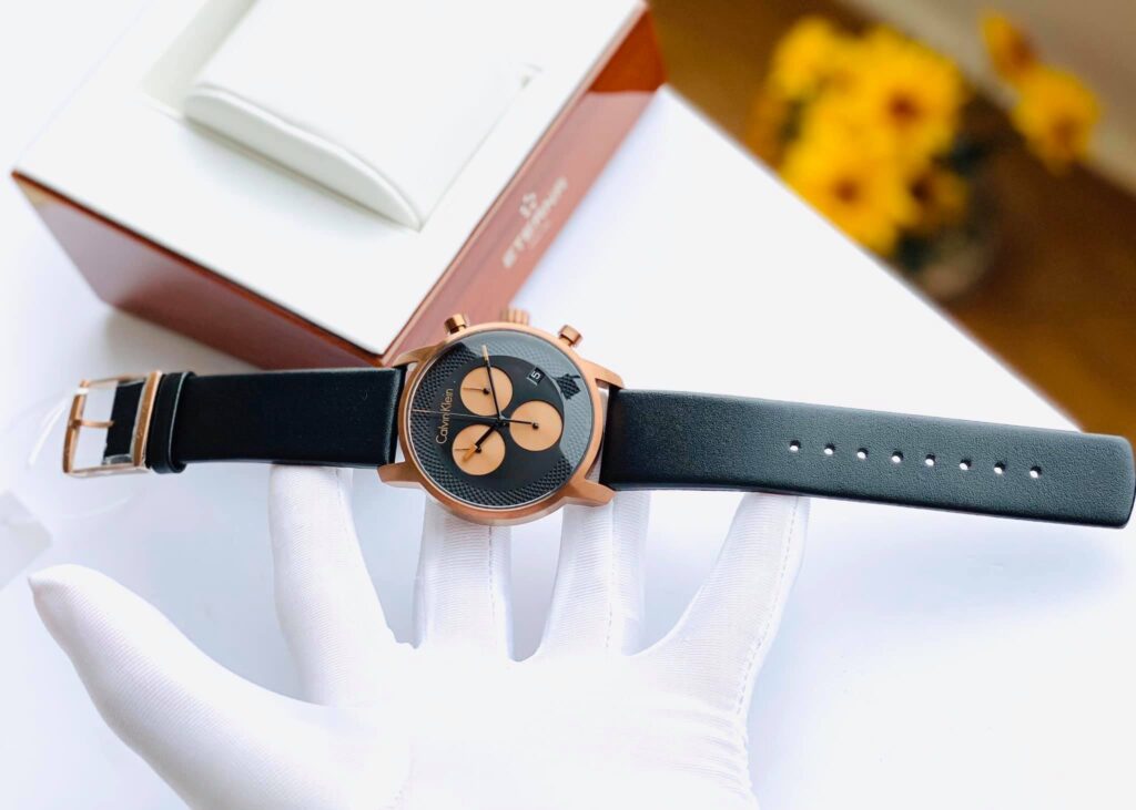  Shop Authentic Calvin Klein City Chronograph Black Dial Black Leather Strap Watch for Men - K2G17TC1 - Luxxuri