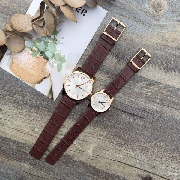  Shop Authentic Calvin Klein City White Mother of Pearl Dial Brown Leather Strap Watch for Women - K2G23620 - Luxxuri