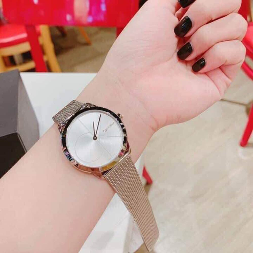  Shop Authentic Calvin Klein Minimal Silver Dial Silver Mesh Bracelet Watch for Men - K3M2112Z - Luxxuri