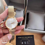  Shop Authentic Calvin Klein Minimal Silver Dial Gold Mesh Bracelet Watch for Women - K3M22526 - Luxxuri