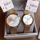  Shop Authentic Calvin Klein Minimal White Dial Gold Mesh Bracelet Watch for Men - K3M21526 - Luxxuri