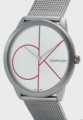  Shop Authentic Calvin Klein Minimal White Dial Silver Mesh Bracelet Watch for Men - K3M51152 - Luxxuri
