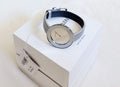  Shop Authentic Calvin Klein Chic Silver Dial White Leather Strap Watch for Women - K7N23UP8 - Luxxuri