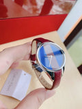  Shop Authentic Calvin Klein Rebel Blue Maroon Dial Maroon Leather Strap Watch for Women - K8P231UN - Luxxuri