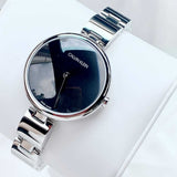  Shop Authentic Calvin Klein Wavy Black Dial Silver Steel Strap Watch for Women - K9U23141 - Luxxuri