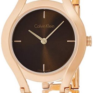 Calvin Klein Class Brown Dial Rose Gold Steel Strap Watch for Women - K6R2362K