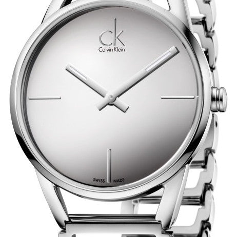  Shop Authentic Calvin Klein Stately Silver Dial Silver Steel Strap Watch for Women - K3G23128 - Luxxuri