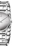  Shop Authentic Calvin Klein Stately Silver Dial Silver Steel Strap Watch for Women - K3G23128 - Luxxuri