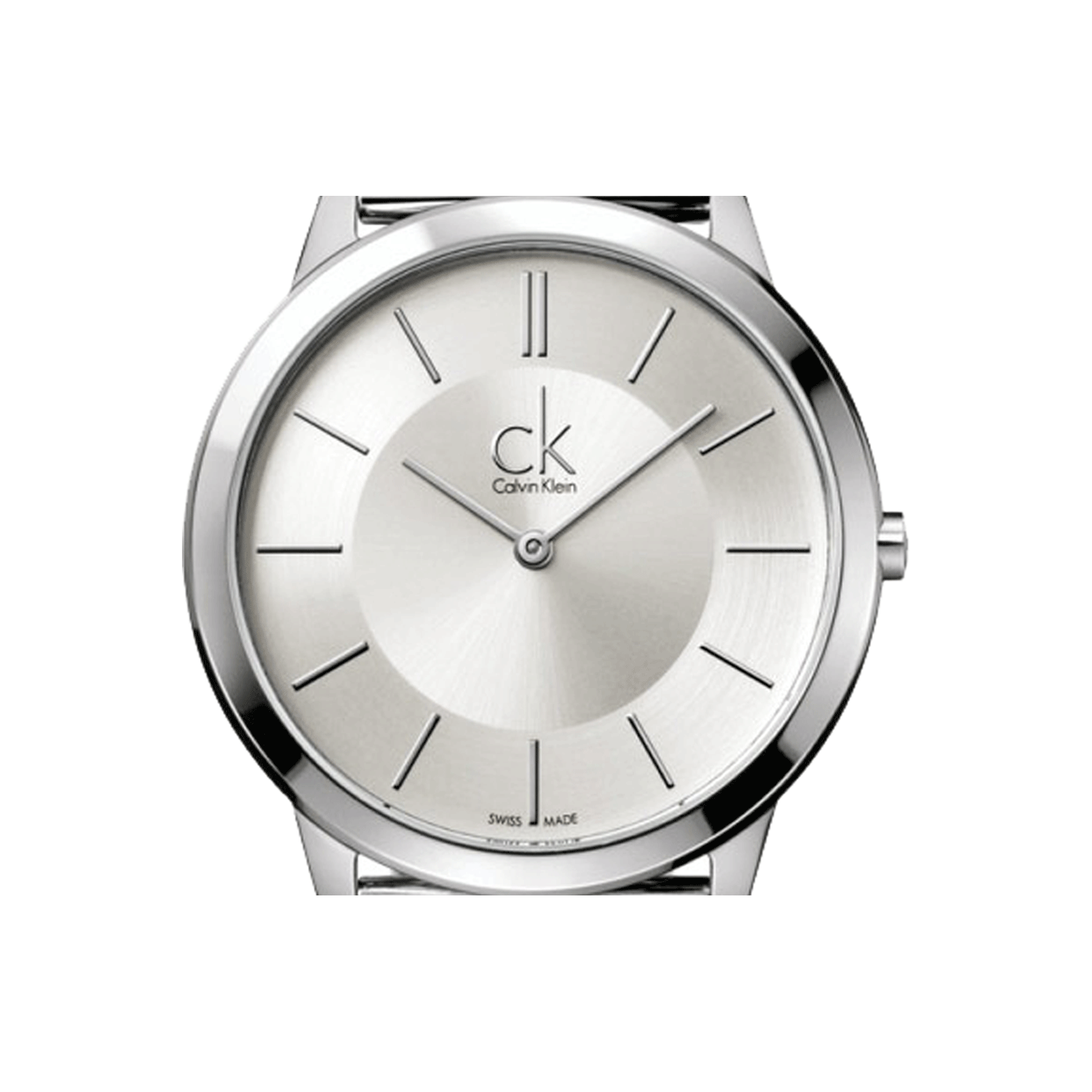  Shop Authentic Calvin Klein Minimal Silver Dial Silver Mesh Bracelet Watch for Men - K3M21126 - Luxxuri
