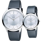  Shop Authentic Calvin Klein Minimalist White Dial Black Leather Strap Watch for Men - K3M211C6 - Luxxuri