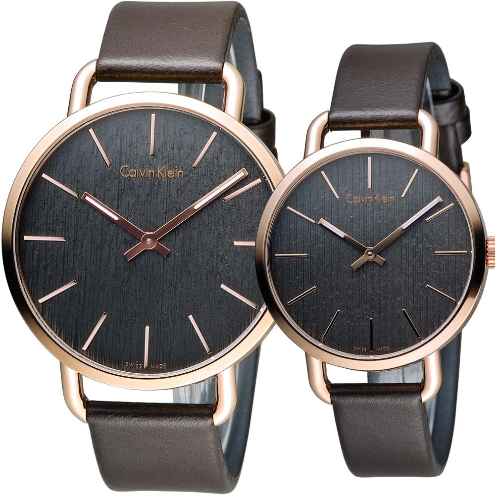  Shop Authentic Calvin Klein Even Grey Dial Brown Leather Strap Watch for Women - K7B236G3 - Luxxuri