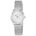  Shop Authentic Calvin Klein Minimal White Dial Silver Mesh Bracelet Watch for Women - K3M23126 - Luxxuri