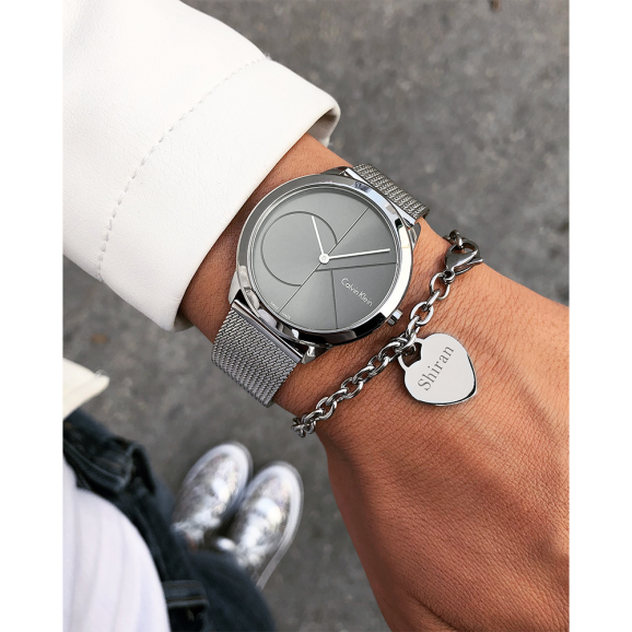  Shop Authentic Calvin Klein Minimal Black Dial Silver Mesh Bracelet Watch for Women - K3M22123 - Luxxuri