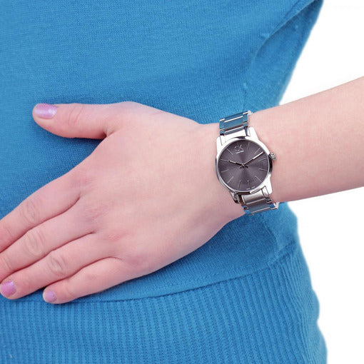  Shop Authentic Calvin Klein City Grey Dial Silver Steel Strap Watch for Women - K2G23161 - Luxxuri