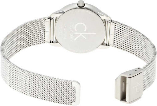  Shop Authentic Calvin Klein Minimal Grey Dial Silver Mesh Bracelet Watch for Women - K3M23124 - Luxxuri