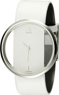  Shop Authentic Calvin Klein Glam Transparent Dial White Leather Strap Watch for Women - K9423101 - Luxxuri